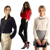 New Fashion Women\\'s Loose Long Sleeve Chiffon Casual Blouse Shirt Tops Blouse  - T