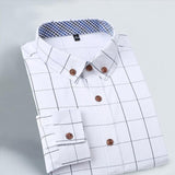 2015 New 100% Cotton Plaid Men Shirt Mens Dress Shirts Slim Fit Social Shirt Men Causal Striped Shirt Men Camisas Hombre M-5XL  - T