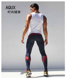 Mens Sport Long Sexy Tight Pants Gym Fashion Ankle Length Pants Penis Male Athletic Trousers Casual Sweatpants Stretch AQ19  - T