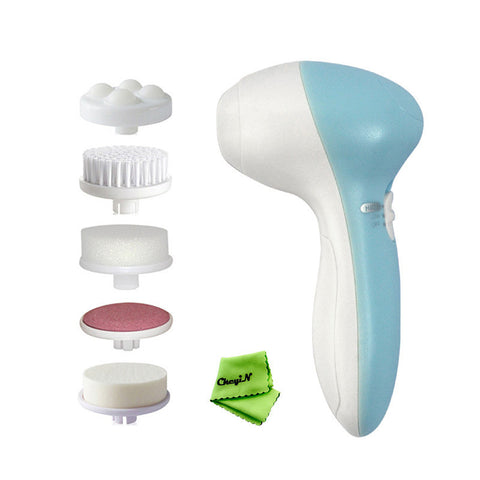 5 in 1 Electric Face Massager Wash Mahine Pore Cleaner Facial Cleansing Brush Exfoliation Body Spa Skin Care Massage RCS30-48P  - T