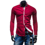 New Fashion Mens Slim Fit Long Sleeve Luxury Casual Stylish Casual Dress Shirts  - T