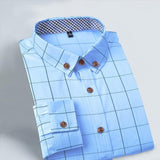 2015 New 100% Cotton Plaid Men Shirt Mens Dress Shirts Slim Fit Social Shirt Men Causal Striped Shirt Men Camisas Hombre M-5XL  - T