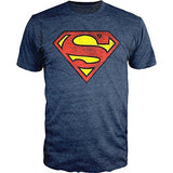 Superman Logo Shield Heathered Navy Slim-Fit T-Shirt  - T