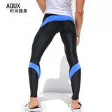 Mens Sport Long Sexy Tight Pants Gym Fashion Ankle Length Pants Penis Male Athletic Trousers Casual Sweatpants Stretch AQ19  - T