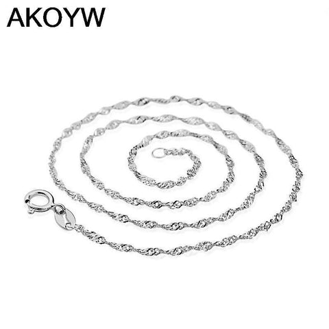 silver necklace female models wave chain of high-end women\'s jewelry, vintage jewelry silver jewelry top 45CM  - T