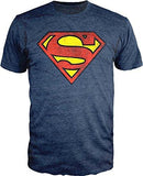 Superman Logo Shield Heathered Navy Slim-Fit T-Shirt  - T