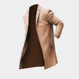 Fashion Winter Men\'s Trench Long Jackets Coats Overcoat Classic Jackets Solid Slim Fit Outwear Hombre Men Clothes Khaki Hombre  - T