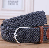 hot Men\'s Casual Belts Elastic luxury belt gentleman mens Canvas belt jeans designer shirts pop belts for men black blue  - T